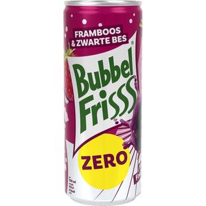BubbelFriss - Zero - Framboos Zwarte Bes - Blik - 12 x 25 cl
