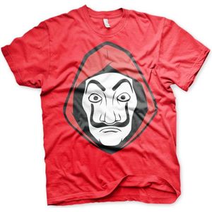 La Casa De Papel Heren Tshirt -XL- Mask Rood
