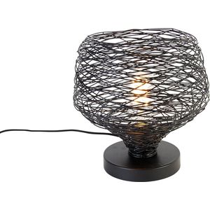 QAZQA sarella - Design Tafellamp - 1 lichts - H 26.5 cm - Zwart - Woonkamer | Slaapkamer | Keuken
