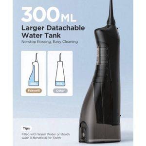 Luxe Mond Douche Water Flosser Orale Irrigator Oplaadbare Draagbare Dentale 3 Modus Watertank Voor Tanden Verzorging Hygiëne 300Ml Waterdichte Tanden Reiniger
