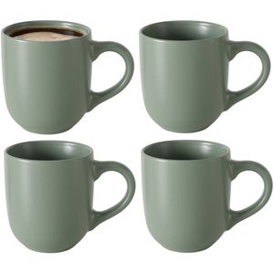 Boltze Koffiemokken Paris - 1x stuks - Keramiek - pastel groen - 300 ml - 8 x 10 cm