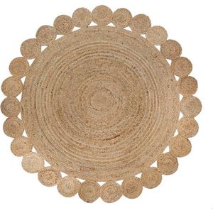Tapijt DKD Home Decor 200 x 200 x 1 cm Natuurlijk Bruin Polyester Jute