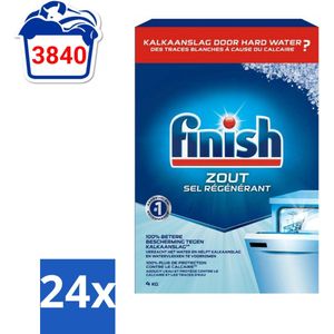 Finish - Vaatwasmachine Zout - Anti-Kalk & Anti-Corrosie - 4 kg - Voordeelverpakking - 24 stuks