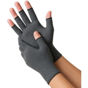 Trebin Reuma Handschoenen - Compressie Handschoenen - Dames en Heren - Artrose - Reuma - Artritis - RSI - CTS - Maat M - Grijs