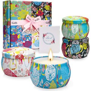 Geurkaarsen set - scented candles, aroma candles, candle gift set 4psc