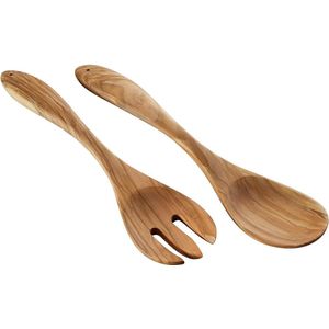 Saladebestek - 30 cm - Exclusief - Hout - Zilver
