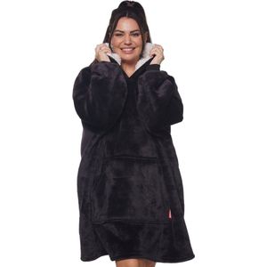 Homie Hoodie - Hoodie deken - Fleece Deken met Mouwen - Zwart