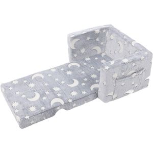 Peuterfauteuil 2 in 1 Glow in the Dark Fluwelen Kindervloermatras - HTML Content - Kinderen Convertible Bank Tot Ligstoel - Slaapkamer Speelkamer .