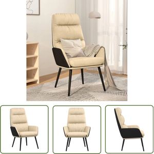 vidaXL Relaxstoel - Crème - Stof - Ergonomisch Design Relaxstoel - Fauteuils - Lounge Chair - Stoffen Bank - Creme Kleurenbank