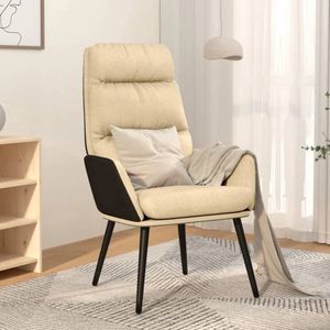 vidaXL Relaxstoel - Crème - Stof - Ergonomisch Design Relaxstoel - Fauteuils - Lounge Chair - Stoffen Bank - Creme Kleurenbank