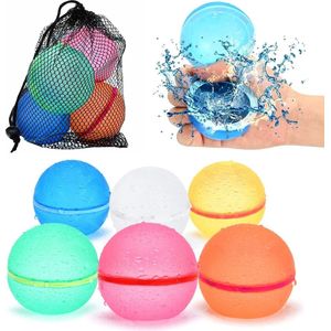 Waterballonnen Zelfsluitend - 6 Stuks - Incl. Opbergzakje - Waterballonnen - Tuin - Zwembad - Waterpeelgoed - Speelgoed