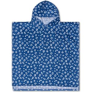 Swim Essentials Strandponcho - Badcape Kinderen - Poncho Handdoek - Blauw Panterprint - 65 x 65 cm