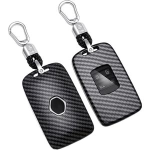 Autosleutelhoes cover compatibel met Renault Clio Dacia Espace Master Megane Talisman Scenic Kadjar - 4 toetsen, TPU siliconen, zwart