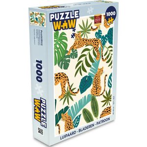 Puzzel Jungle - Luipaard - Planten - Patroon - Meiden - Jongens - Legpuzzel - Puzzel 1000 stukjes volwassenen