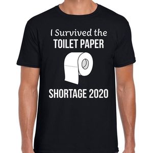 I survived the toilet papier shortage voor heren - fun / tekst shirt S