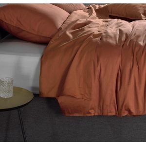 Luxe zijdezachte Katoen/Satijn Laken Koper Oranje | 270x290 | Met Een Prachtige Subtiele Glans | Hoogwaardige Kwaliteit