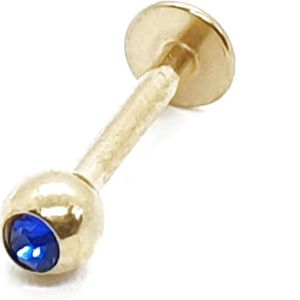 Goud Met Steentje - Tragus / Helix / Labret Piercing