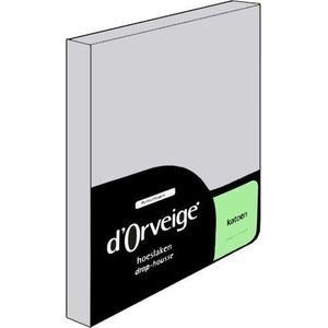 D'Orveige Hoeslaken Katoen - Eenpersoons - 80x200 cm - Zilver