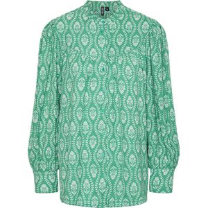 Pieces Blouse Pcmilla Ls Shirt D2d 17152491 Green Bee/white Print Dames Maat - L