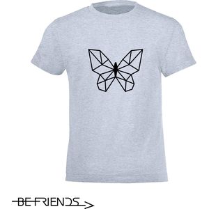 Be Friends T-Shirt - Vlinder - Kinderen - Licht blauw - Maat 6 jaar