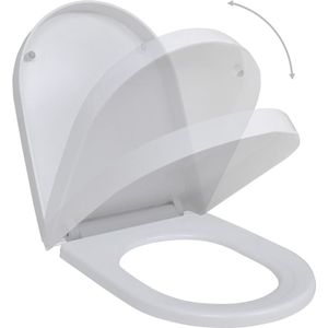 vidaXL Toiletbrillen 2 st wit met soft-close functie Toiletbril - Wc-bril - Soft-close - Toilet Accessoires - Badkamershop