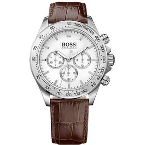 Hugo Boss HB1513175 Horloge - Leer - Bruin - 44 mm