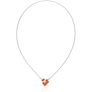 Collier Vierkantje en rechthoekje Oranje C206O