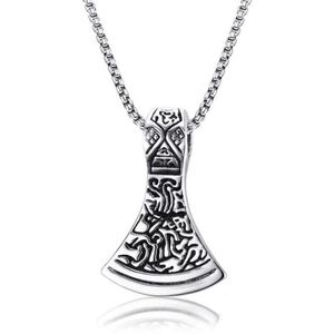 Heren ketting Mendes Edelstaal Thor Viking Axe Zilverkleurig