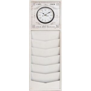 Clayre & Eef 5KL0047 - Klok - 35 x 5 x 100 cm - mdf - wit