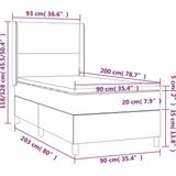 vidaXL - Boxspring - met - matras - fluweel - donkergrijs - 90x200 - cm
