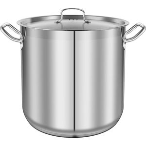 NutriChef Kookpot - 40 Liter Soeppot -Roestvrijstalen Soeppan- Zware Inductie Kookpan met Deksel en Sterke Handvaten- Stoofpot-Compatibel met de meeste Kookplaten