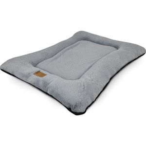 Topmast Soft Pluche Benchmat - Comfort Benchkussen - Grijs - Medium - 76 x 53 x 7 cm - Voor Honden - Hondenkussen