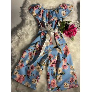 Calla Lily - Floral Print - Jumpsuit - blouw - maat - 134