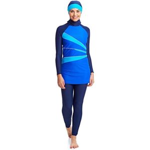 Zoggs Badpak Aqua Reef Modesty Dames Polyamide Blauw Maat 38 3-delig