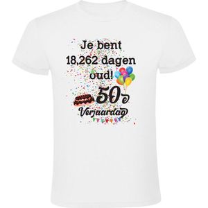 Je bent 18,262 dagen oud! Heren T-shirt - 50 jaar - verjaardag - 50e verjaardag - verjaardagsshirt - feest - sarah - abraham - jarig