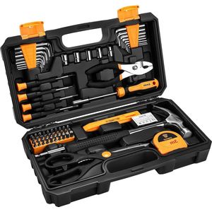 Gereedschapskist 62 Stuk Algemene Huishoudelijke Hand Tool Kit - Plastic Toolbox Opbergkoffer