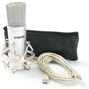 Fame Audio Studio CU1 USB cond.microfoon nier, elastukhouder, USB-kabel - USB microfoons