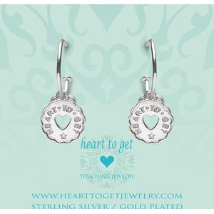 Heart to Get 925 Sterling Zilveren Bohemian Coin Heart Oorbellen  - Zilver