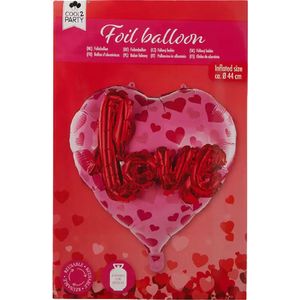 Folieballon Love - Rood / Roze - 44 cm - Valentijnsdag - Hartje - Ballon - Ballonnen - Hartjes ballon