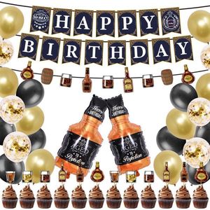 52 delig verjaardagset - Thema: Whisky, Cognac, Scotch - Versiering voor feestjes, verjaardag - feestdecoratie