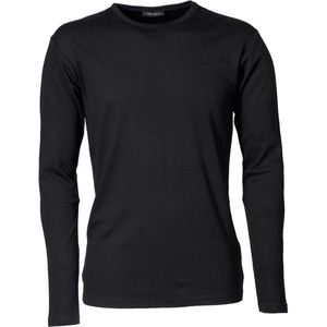 Tee Jays Hereninterlock T-Shirt met lange mouwen (Zwart)