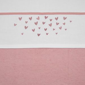 Meyco Baby Hearts ledikant laken - old pink - 100x150cm