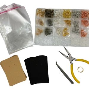 MGM Trading MGM Trading - Kit om Oorbellen te Maken, 2300 Stuks, Benodigdheden om Sieraden te Maken, Inclusief Oorbelhaken, Oorbelruggen, Springringen, Oorbelkaarten voor het Maken van Sieraden en het Herstellen van Oorbellen