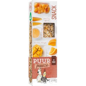 Witte Molen - Vogelsnack - Vogel - Puur Pauze Sticks Gr Parkiet Abrikoos & Mango 140gr - Tray - 2st