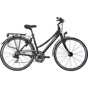 Lombardo Taranto 400 Damesfiets - Hybride Fiets - 28 Inch 43 cm - 7 Versnellingen - V-Brakes - Antraciet