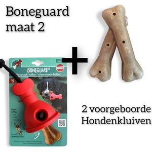 Boneguard-hondenkluif-starterspakket- hondensnack houder & hondenkluiven-maat2: ca 15 t/m 38 kilo