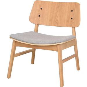 Rowico Home Nagano houten fauteuil naturel - met grijs Zitkussen
