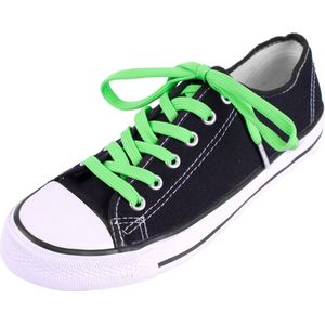 Feterz platte sneakerveters | metalen nestel | neon groen | 100cm