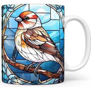Mok met Sneeuwgors Beker voor koffie of tas voor thee, cadeau voor dierenliefhebbers, moeder, vader, collega, vriend, vriendin, kantoor