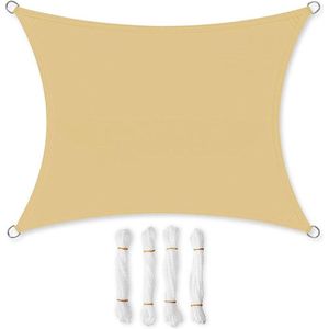 Sun Sail - Luifel - Zonnescherm Luifel - Raamluifel - Stoffen Luifel - Waterdichte Luifel - Schaduwoplossing - Zand - 3 x 4 m